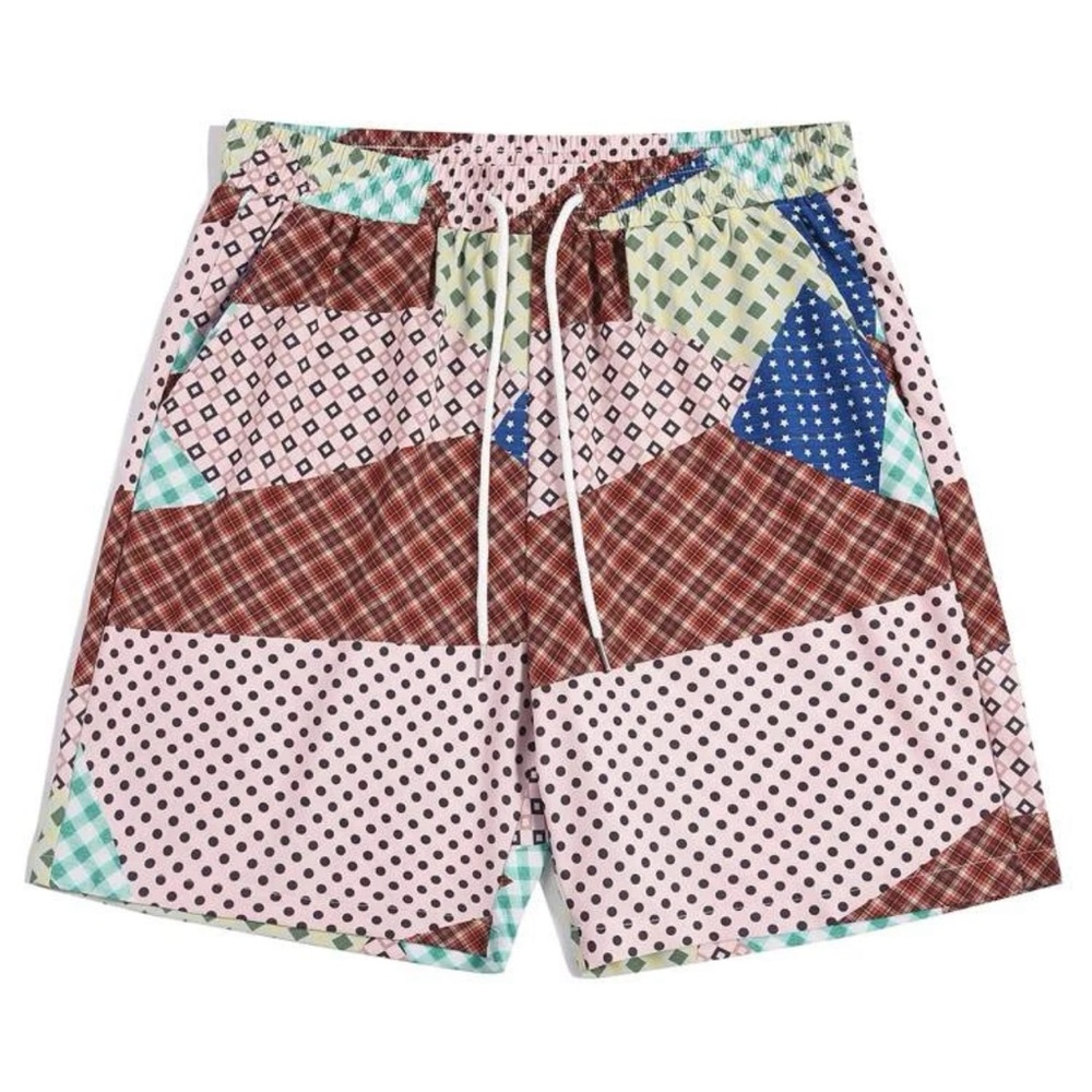 ROMVe Guys Leopard Patchwork Shorts Mylticolor